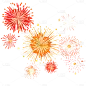节日通用彩色烟花贴纸