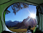 营, 露营, 假期, 查看, 景观, 全景, 山景观, 太阳, 帐篷
