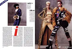 2001年，摄影师Steven Meisel为美国版 VOGUE 拍摄了摇滚时装大片，致敬了大卫鲍伊和安吉拉，披头士，滚石乐队等摇滚偶像。 ​​​​