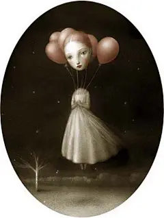 意大利女插画师Nicoletta Ceccoli诡异女孩插画作品欣赏