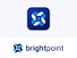 Brighpoint gradient app tech symbol logotype logo layer identity icon fintech finance