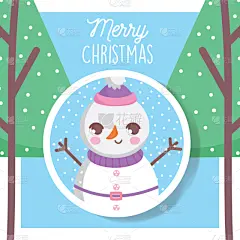 雪,雪人,帽子,标签,可爱的,新年,季节,树,问候