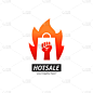 hot sale hot promotion discount sale logo icon