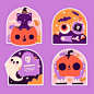 其中包括图片：Free Vector | Naive halloween stickers collection