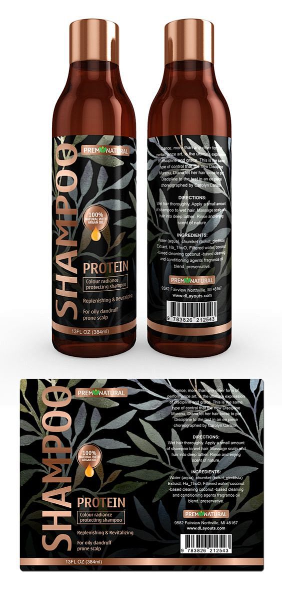 Hair Shampoo Label T...