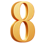 Golden Number Eight  3D Icon