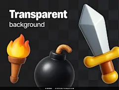 60款3D卡通RPG街机游戏装备道具插图插画icon图标png免抠图片素材