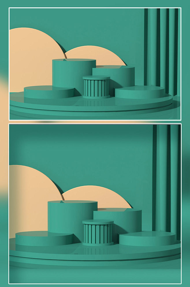 C4D几何体圆台产品展示平台电商场景