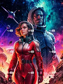 科幻 海报 英雄 空间 行星 战争 战士 幻想 冲击波 星座