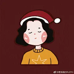 圣诞节人物小头像#时尚插画##圣诞配色穿搭##指尖上的艺术# ｜@爱画画的RUOYU ​​​​