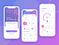 移动图形用户界面Smart Home Control App Concept ui ux design vector ui clean design art minimal sketch app smart remote control violet smart home sign in overview ios design app cards