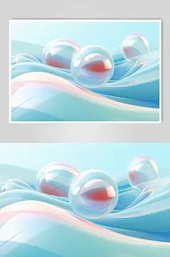 AI数字艺术3D玻璃质感模型背景-众图网