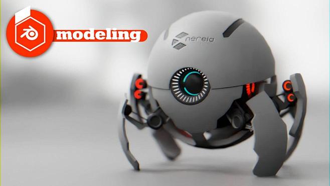 Blender科技感球形机器人建模教程+...