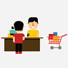 手绘超市购物付款素材_新图网 https://www.ixintu.com