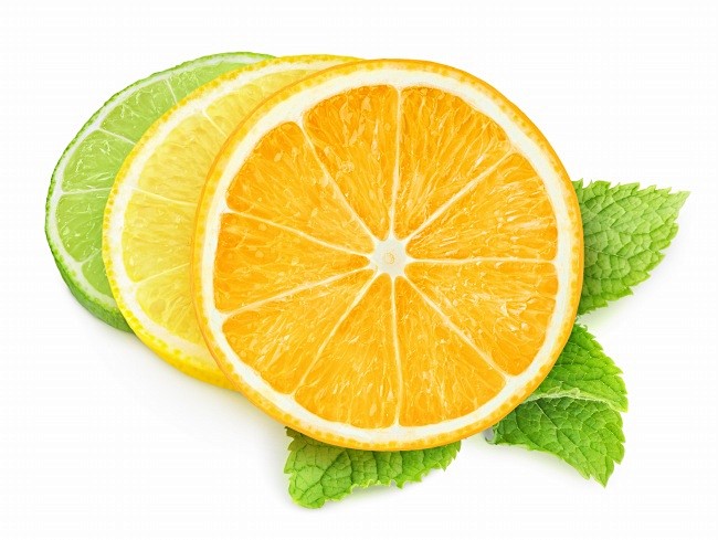 橙黄绿柠檬片图片
