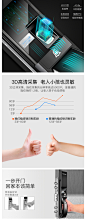 洲明翰源指纹锁家用防盗门智能密码门锁木门磁卡电子锁远程全自动-tmall.com天猫