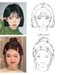 女生线稿发型练习✏️