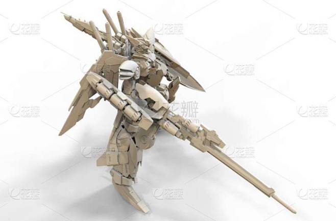 3d 渲染站在一个孤立的背景上的机械师