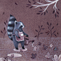 mouse raccoon rabbit bunny pig piggy hulahoop garden orchard apple pastel Nature Flowers Tree  cute