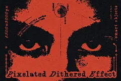 复古像素风y2k照片效果ps特效滤镜样机 Pixelated Dithered Effect插图