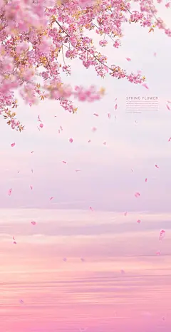粉色花卉天空背景手机壁纸背景素材 : 这次要分享的是粉色花卉天空背景手机壁纸背景素材，psd源文件，分层设计，可用于壁纸、海报、背景、Banner等设计。