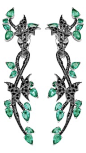 Stephen Webster: Fly By Night Couture Earrings with Black Diamonds and Gemfield Emeralds