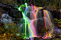 Have fun with this wet method of light painting a waterfall with colourful neon lights : There are so many ways to explore light painting, the possibilities are endless. One way to light paint a waterfall is the traditional method of using some sort of fl