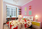 创意小卧室粉色墙面装修效果图片#粉色墙面#