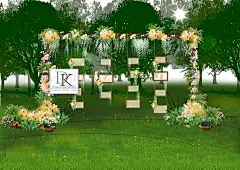 DK婚礼设计工作室 森系婚礼效果图-婚礼手绘案例-DK婚礼设计工作室作品-喜结网