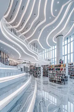 明亮的书店室内规划