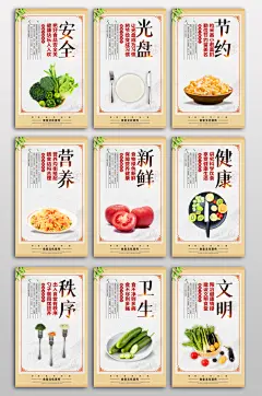 食堂文化宣传展板节约粮食海报标语展板