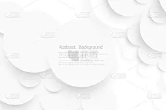 在白色背景模板上有阴影的白色圆圈。矢量图
