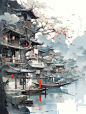 Ai绘画|《忆江南》水乡古镇系列
