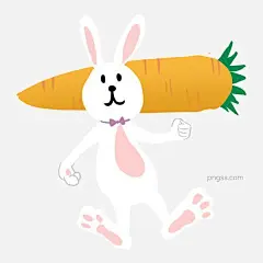 白色吃胡萝卜的兔子元素图片大小2000x2000px 图片尺寸355.43 KB 来自PNG搜索网 pngss.com 免费免扣png素材下载！白色#扁平化#插画#吃胡萝卜#宠物#创意#耳朵#卡通#卡通手绘#可爱#美食#食物#蔬菜#