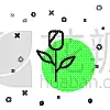 玫瑰,计算机图标,矢量,黑色,线条,分离着色,白色背景,贺卡,一个物体,背景分离