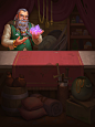 Santa merchant, Karine K : Illustration for shop of Heroes Of Battle Cards game and its Christmas skin
