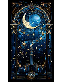 「壁纸」彩绘玻璃·星月夜 - 小红书