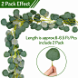 Whaline 12ft Artificial Eucalyptus Garland, Faux Silk Eucalyptus Vines Leaves Handmade Greenery Garland for Home Garden Wall Doorway Backdrop Decoration, Birthday Party Wedding Arch Decor: Amazon.co.uk: Kitchen & Home