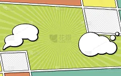 矢量模型的一个典型的漫画页与讲话气泡。