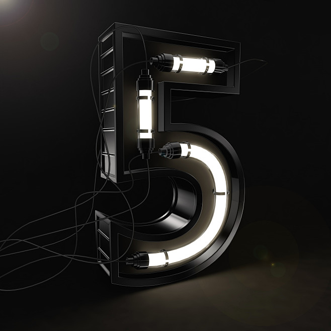 C4D 钢管字