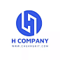 H公司集团简约风蓝色logo