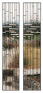 Bauhaus    Asymmetrical contemporary designed stained clear glass panels with 1&#;8221 bevels designed for either side of a door. See also Bauhaus Entrance.