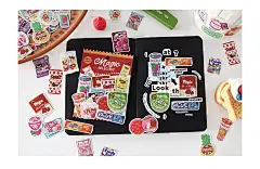 有控 零食贴纸 网红童年零食薯片手帐装饰小贴画手账素材拼贴贴纸-淘宝网