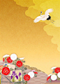 日式花纹-仙鹤底纹设计图片