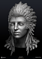 The Sphinx (Assassin's Creed Odyssey), Stephanie Chafe : A classic creature of Greek myth.<br/>I only modeled her face and crown, the rest being done by an outsourcer. I wanted to get the allure of Classic Greek beauty, right down to the flat profil