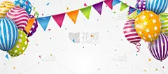 生日,五彩纸屑,气球,多色的,周年纪念,请柬,事件,贺卡,空的