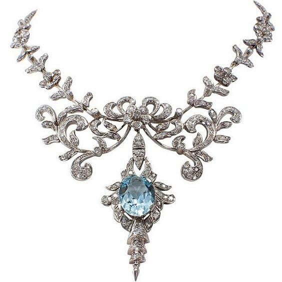 爱德华时期海蓝宝古董珠宝，海蓝宝石的英文...