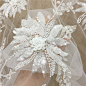 奢华重工钉珠花朵亮片蕾丝面料 欧式婚纱礼服高定网纱刺绣DIY辅料-淘宝网