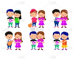 图标集,双亲家庭,幸福,多色的,动画片,一见钟情,可爱的,请柬,贺卡,热情