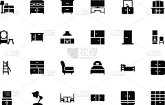 家具,矢量,单人床,化妆镜,陈列柜,台灯,落地灯,抽油烟机,钟摆,床头柜